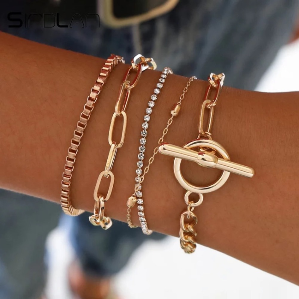 Multi gold bracelets, adjustable, New!!